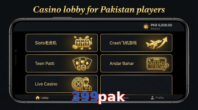 Lobby view of 399Pak for Pakistan users