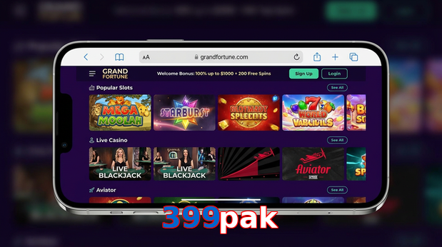 Main screen of 399Pak ios page for PK players